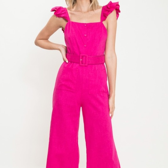 Pink Ruffle Jumpsuit - Picture 2 of 4